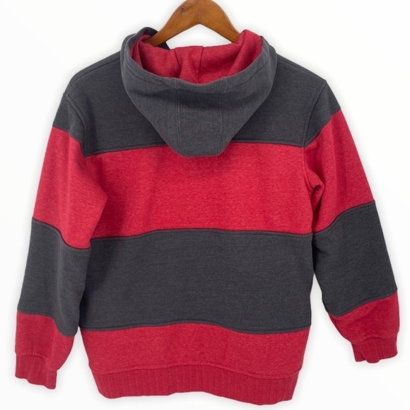 Hurley Full Zip Hoodie Sweatshirt Red Gray Jacket Boys L - Picture 2 of 7